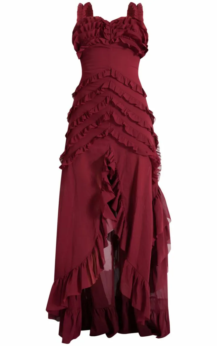 Tiered Frill Detail Maxi Dress-PrettyLittleThing Discount