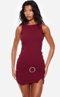 Wrap Belt Detail Bodycon Dress-PrettyLittleThing Outlet