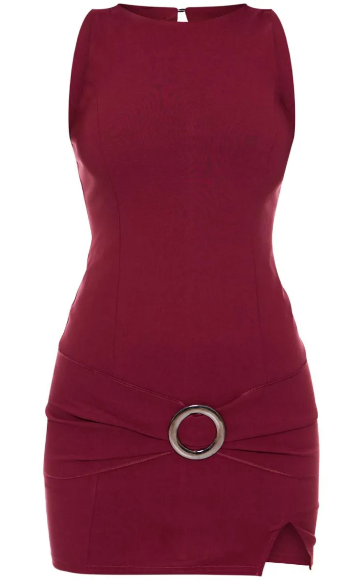 Wrap Belt Detail Bodycon Dress-PrettyLittleThing Outlet