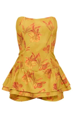 Blossom Twill Bandeau Rara Romper-PrettyLittleThing Outlet