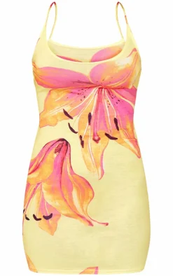 Floral Print Strappy Back Bodycon Dress-PrettyLittleThing Online