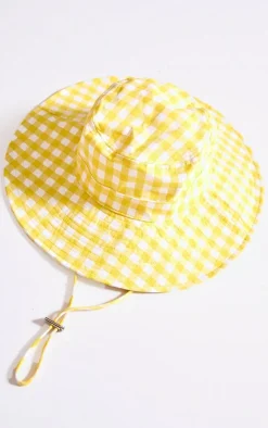 PrettyLittleThing Hats*Gingham Toggle Bucket Hat