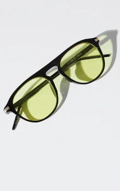PrettyLittleThing Colored Sunglasses*Yellow Lens Round Frame Sunglasses