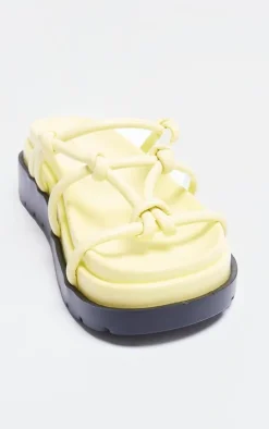PrettyLittleThing Flat Sandals*PU Round Toe Knotted Tube Strap Sandals