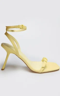 PrettyLittleThing Mid Heels*PU Square Toe Barely There Buckle Heeled Sandals