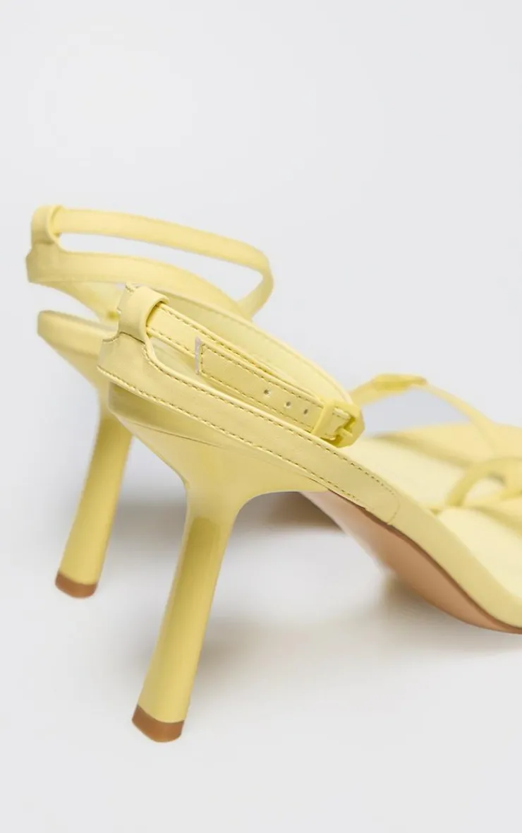PrettyLittleThing Mid Heels*PU Square Toe Barely There Buckle Heeled Sandals