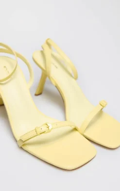 PrettyLittleThing Mid Heels*PU Square Toe Barely There Buckle Heeled Sandals