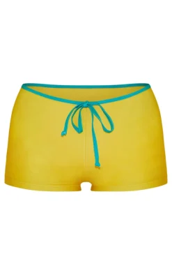Yellow Tie Waist Swim Short